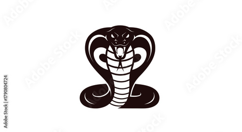 Black cobra snake emblem isolated on white background vector illustration