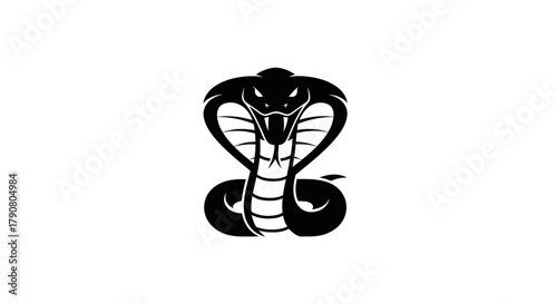 Black cobra snake illustration on white background vector design