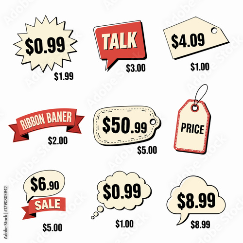 Marketing Sale Stickers in Various Fun Shapes