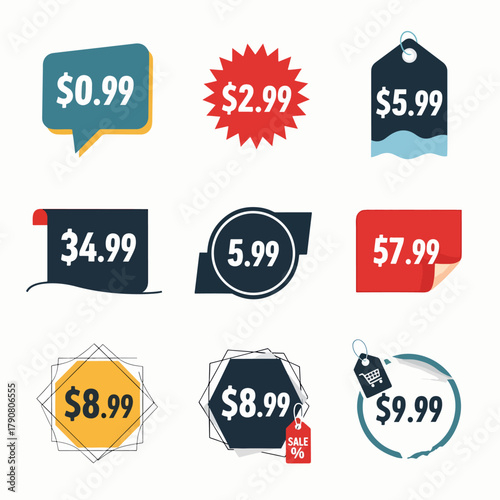 Bold Price Icons for Online and Offline Stores