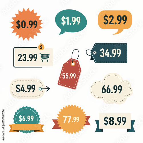 Sales Promotion Stickers With Clear Dollar Amounts
