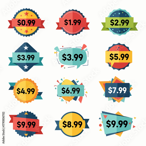 Merchandising Price Stickers in Unique Speech Shapes