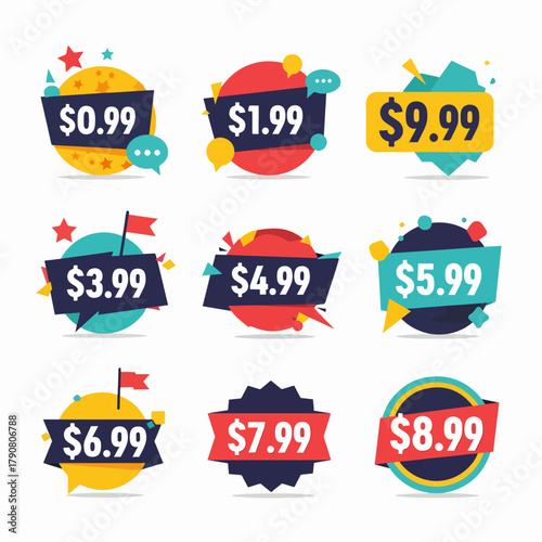 Storefront Deal Labels in Vibrant Color Palette