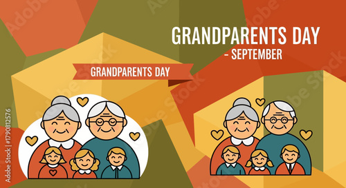 Grandparents Day Celebration - A Heartwarming Family Illustration.