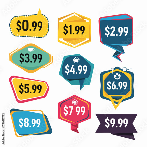 Discount Labels and Price Tags for Affordable Deals and Promotional Campaigns