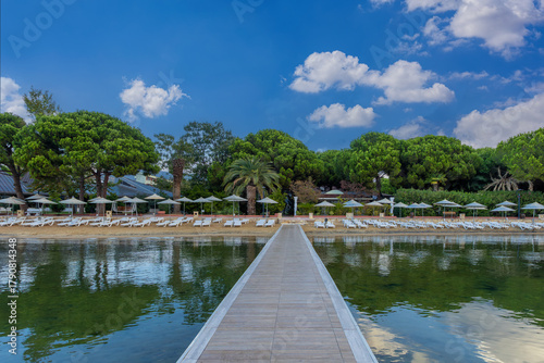 Fototapeta Naklejka Na Ścianę i Meble -  View of Erdek Beach in Bandirma district of Türkiye