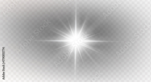 PNG sparkle effect with spotlight and glowing light on abstract stadium scene, flare burst, glitter disco flash, futuristic glow, beam, laser ray, magic lens, transparent background 