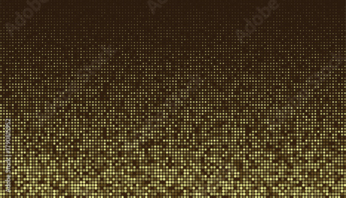 Shiny golden halftone dots on dark background design