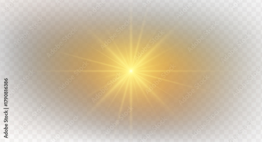 Obraz premium Shiny overlay of magic starburst, glowing flare, brilliant spark, glistering beam, lens flash, gold light, festive blue sparkle, fantasy explosion