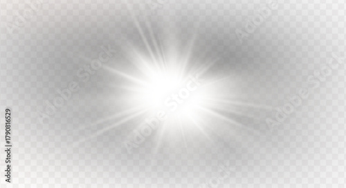 PNG sparkle effect with spotlight and glowing light on abstract stadium scene, flare burst, glitter disco flash, futuristic glow, beam, laser ray, magic lens, transparent background 