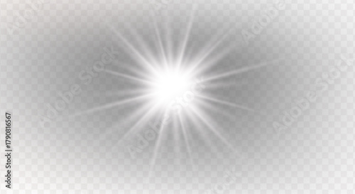 PNG sparkle effect with spotlight and glowing light on abstract stadium scene, flare burst, glitter disco flash, futuristic glow, beam, laser ray, magic lens, transparent background 