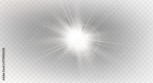 PNG sparkle effect with spotlight and glowing light on abstract stadium scene, flare burst, glitter disco flash, futuristic glow, beam, laser ray, magic lens, transparent background 