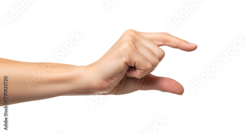 Hand Gesturing Small Size with Thumb and Index Finger