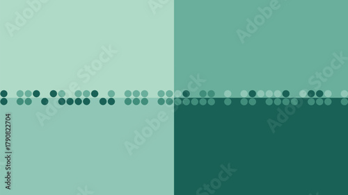 Abstract teal background with a horizontal row of circles and color block design aesthetic art 100