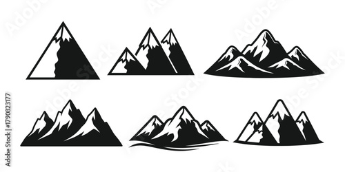 Mountain silhouettes for outdoor adventure theme