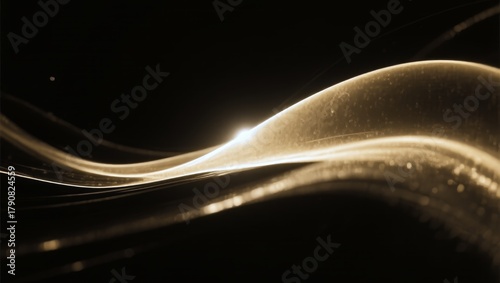 Long, curvy line of gold with a sun in the middle