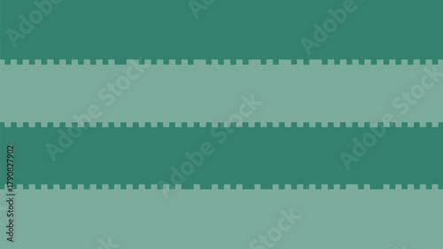 A pattern of horizontal green stripes with a crenellated edge between the darker and lighter shades