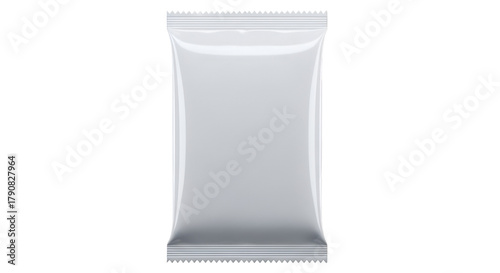 White sealed rectangular packet on black background