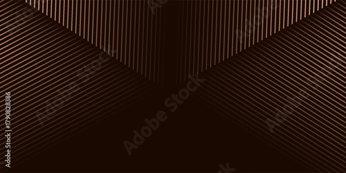 3D brown lines techno abstract background overlap layer on dark space with hexagons effect decoration. Modern graphic design element stripes style concept for web banner, flyer, card or brochure cover