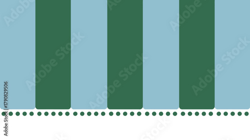 A pattern of alternating green and light blue vertical stripes with a dotted line at the bottom edge
