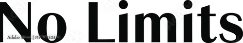 Bold text design with the phrase no limits, , perfect for motivational content and inspirational projects