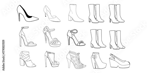 vector illustration of black women's heels eps 10