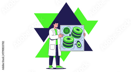 Scientist presenting the innovative solutions for plant-based food future research discoveries