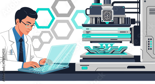 Scientist Utilizing 3D Printing Technology for Advanced Research and Development Initiatives