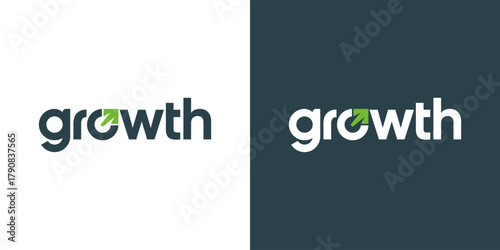 Modern growth logo design template illustration. Abstract arrow shape vector design with technology model. Symbol for business startup, marketing, finance and management company