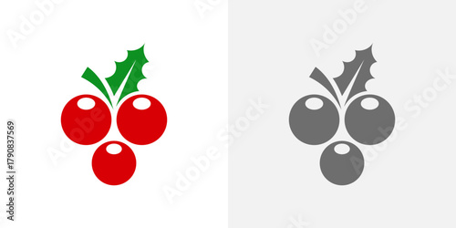 Christmas holly berry icon design graphic illustration.