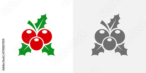 Christmas holly berry icon design graphic illustration.