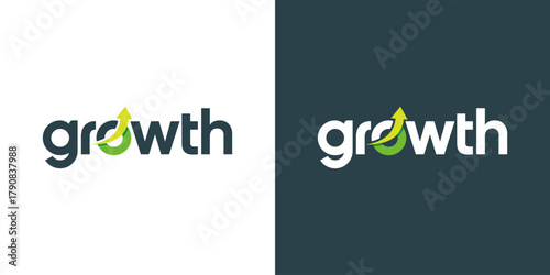 Modern growth logo design template illustration. Abstract arrow shape vector design with technology model. Symbol for business startup, marketing, finance and management company