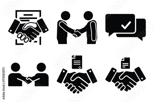 agreement icon silhouette vector illustration isolated flat style art