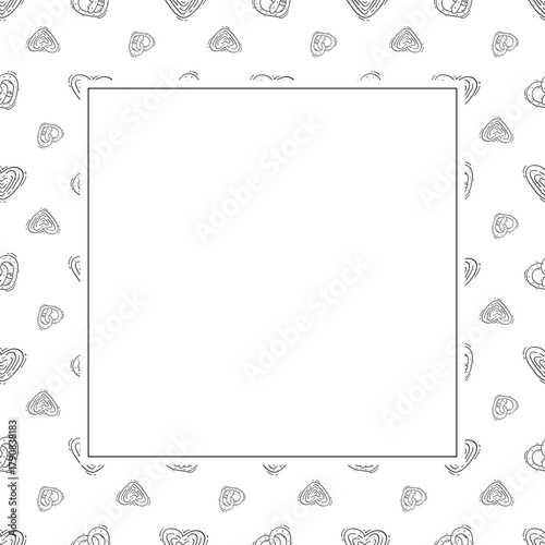 Hand Drawn Bread square frame background