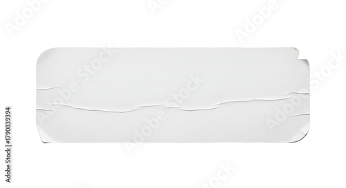 Wrinkled White Paper Sticker with Rounded Corners label