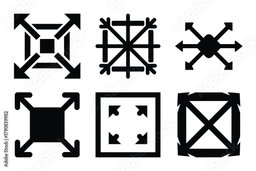 expansion icon silhouette vector illustration isolated flat style art