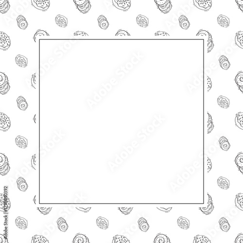 Hand Drawn Bread square frame background