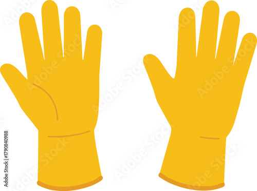 Yellow rubber gloves, cleaning equipment, protective gear, household accessory, PPE illustration, chemical safety, sanitation tool, hygiene product, domestic work, hand protection