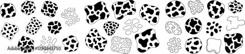 Abstract spots pattern in black and white for trendy backgrounds