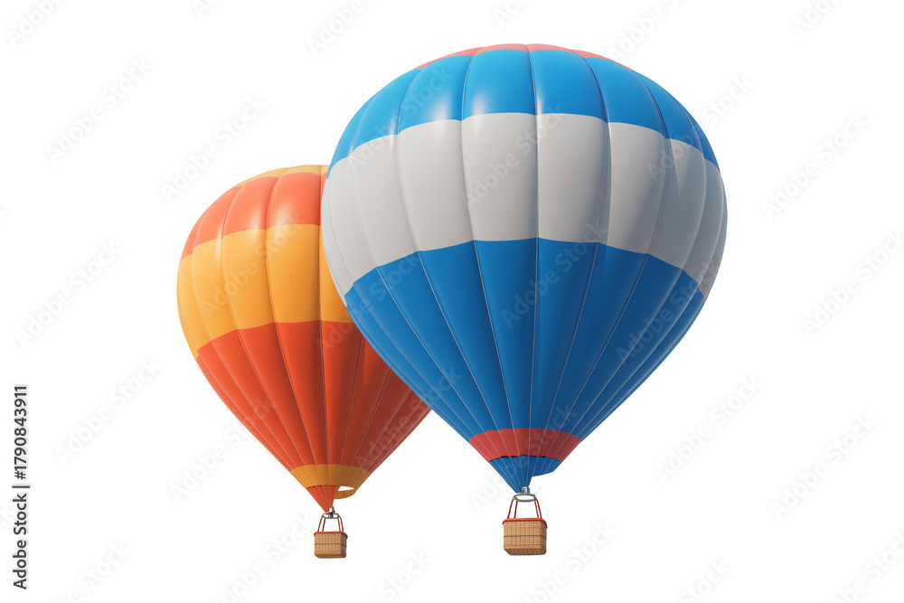 Obraz premium Vibrant hot air balloons ascend into the sky, offering an exhilarating sense of adventure and freedom for travel promotions.