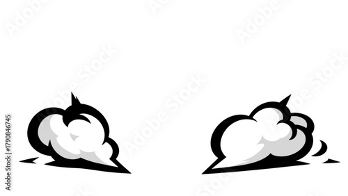 アメコミ風のかっこいい着地の煙のイラスト素材_16:9