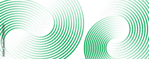 Green white abstract background overlap layer on bright space with circles effect decoration. Modern banner with lines style. Graphic design element stripes concept for flyer, card, or brochure cover