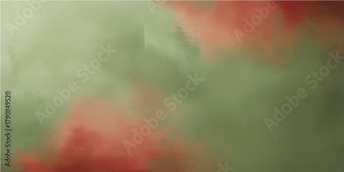 Abstract red and green watercolor texture with dark blue smoke and bright yellow light
