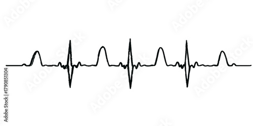 Cardiogram wave illustrating a heartbeat or pulse on an ECG monitor for medical health