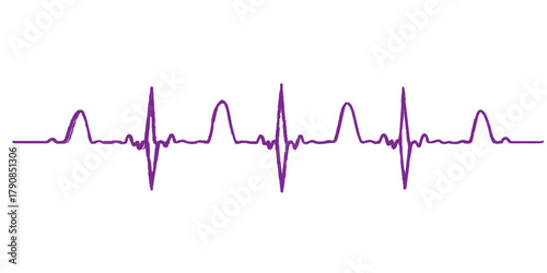Abstract medical cardiogram showing a green heartbeat pulse wave on an ECG monitor for cardiology health and technology