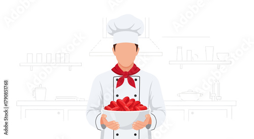 A Chef Presents Dishes Inside a Kitchen Prepared for Culinary Arts and Fine Cuisine