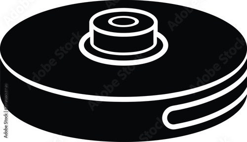 Rumba Style Robotic Vacuum Cleaner Home Appliance Design Vector silhouette