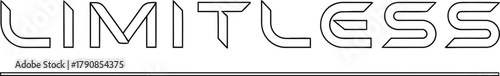 Limitless text, representing endless possibilities, infinite potential, and the absence of limitations, encouraging boundless thinking