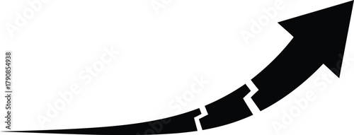 Modern Abstract Arrow Representing Business Progress Milestone Vector silhouette