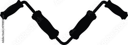 Spring Pull Exerciser Home Gym Strength Training Equipment Vector silhouette